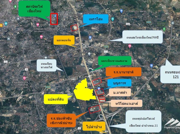 Land For Sale On The Super Hwy 11 In Saraphi, Chiang-Mai - PC-SP001-A