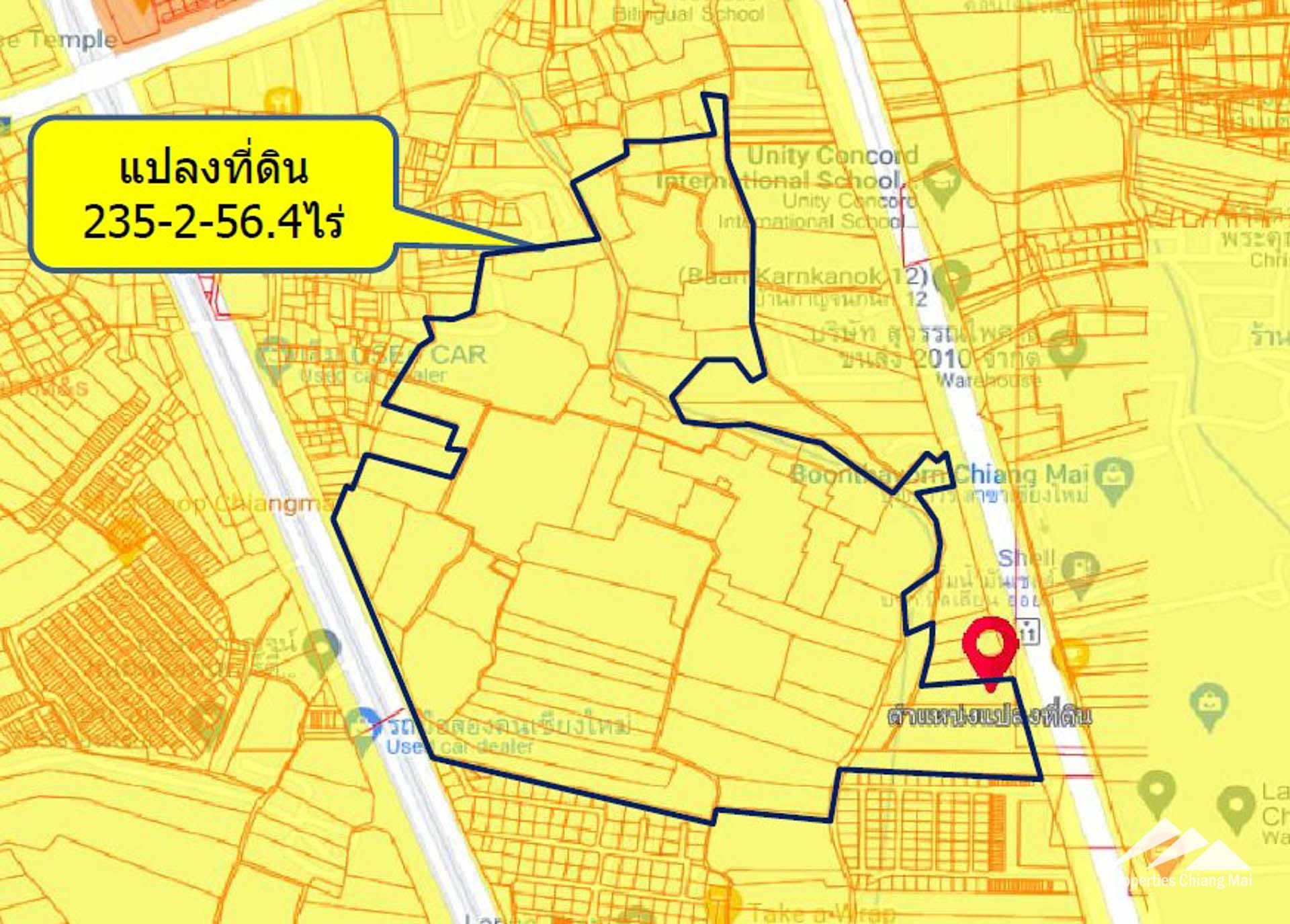 Land For Sale On The Super Hwy 11 In Saraphi, Chiang-Mai - PC-SP001-A