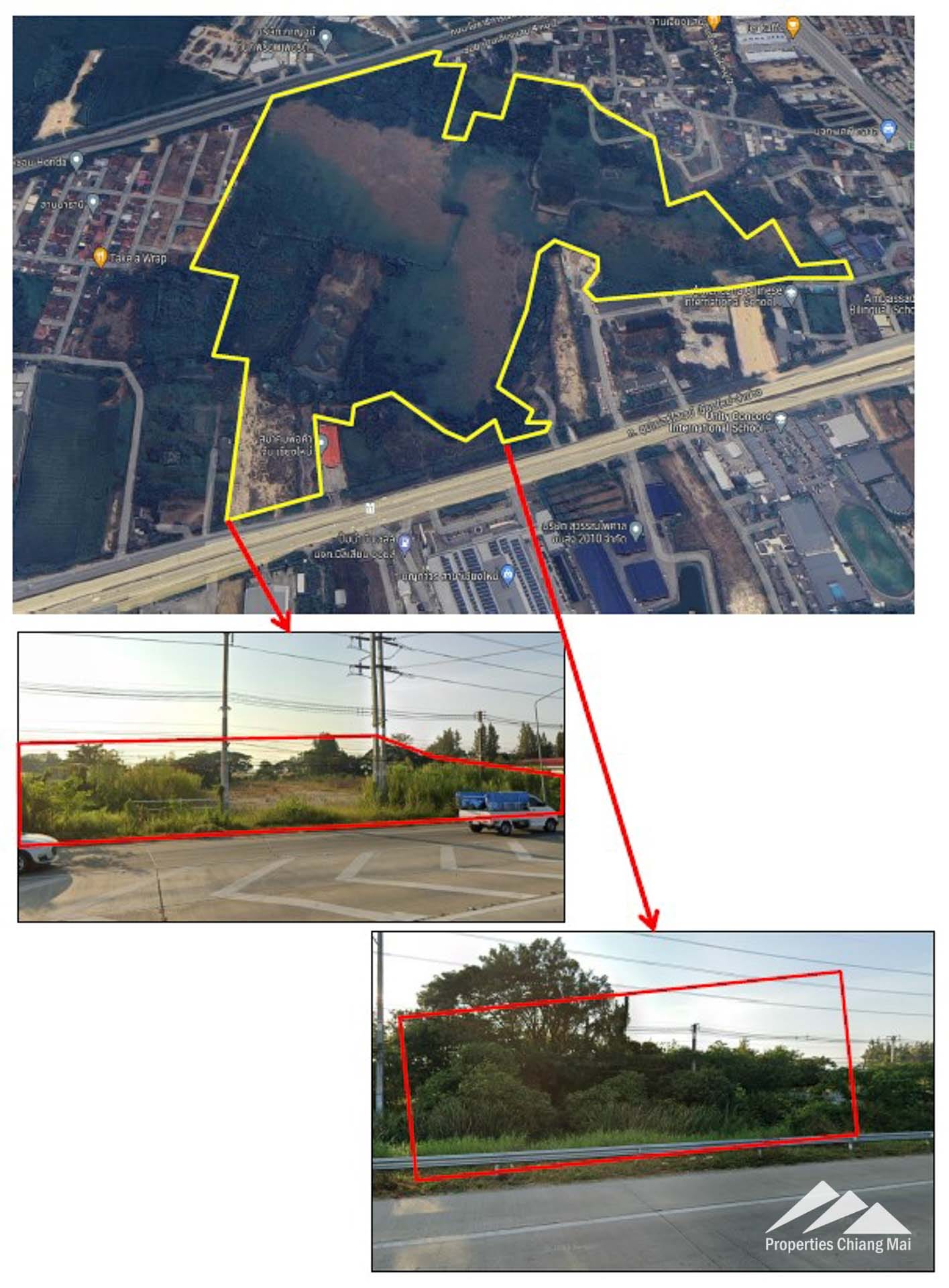 Land For Sale On The Super Hwy 11 In Saraphi, Chiang-Mai - PC-SP001-A