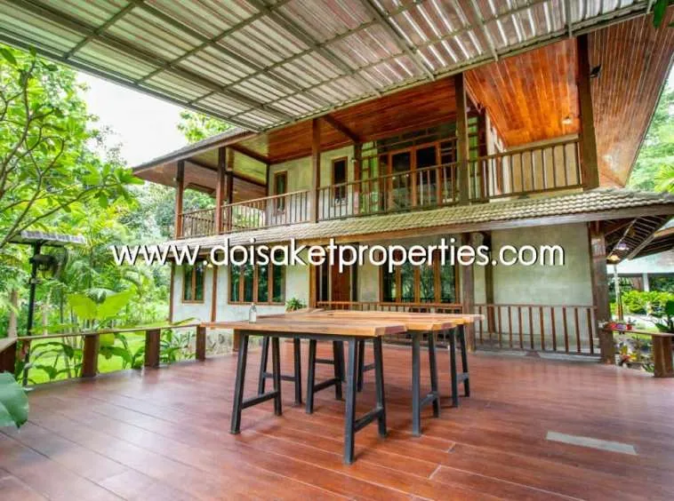 Doi Saket-DSP-(HS195-02) Cool Design House and Coffee Shop on Nearly 4 Rai of Land for Sale in Doi Saket                            