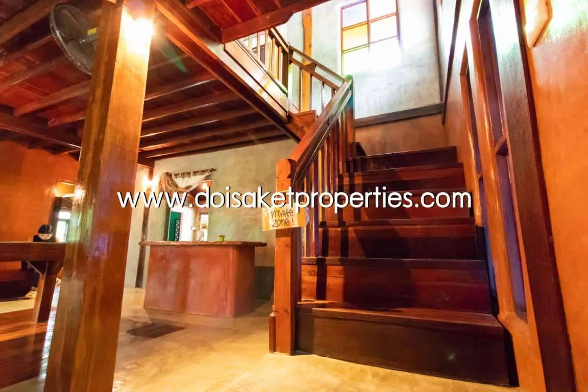 Doi Saket-DSP-(HS195-02) Cool Design House and Coffee Shop on Nearly 4 Rai of Land for Sale in Doi Saket                            