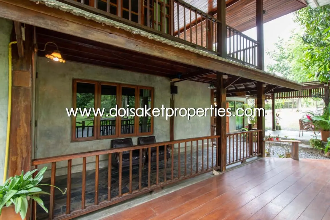 Doi Saket-DSP-(HS195-02) Cool Design House and Coffee Shop on Nearly 4 Rai of Land for Sale in Doi Saket                            