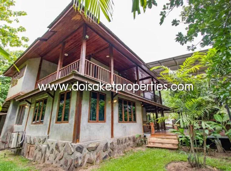 Doi Saket-DSP-(HS195-02) Cool Design House and Coffee Shop on Nearly 4 Rai of Land for Sale in Doi Saket                            