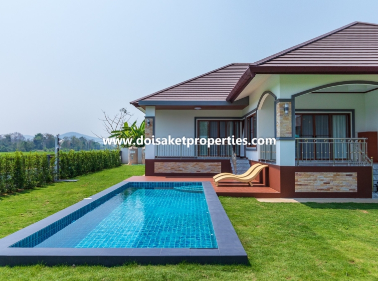 Doi Saket-DSP-(HS347-04) New Modern-Style Home with Swimming Pool and Views for Sale in Choeng Doi