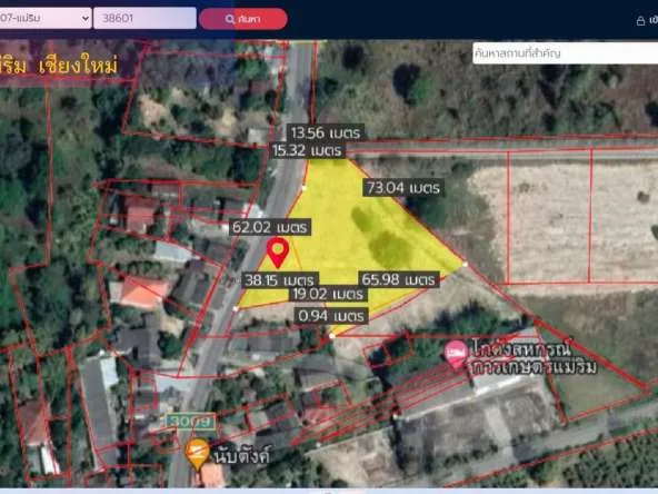 Property id 062LS Land for sale in Chiang Mai. Mae Rim-Ban Rai Road