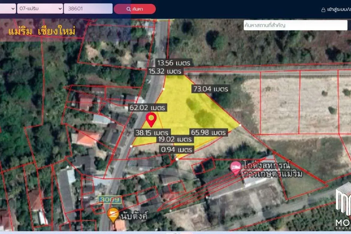 Property id 062LS Land for sale in Chiang Mai. Mae Rim-Ban Rai Road