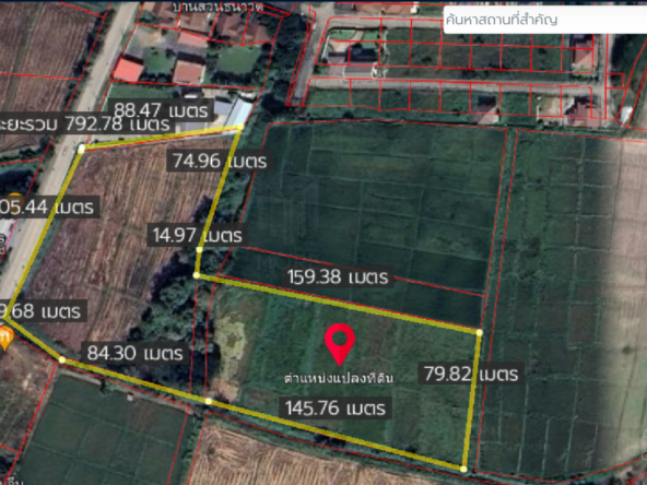 Property id024ls Land for sale in San Khum Phaeng 14-3-82 Rai near Buak Khang Municipality-MR-024ls