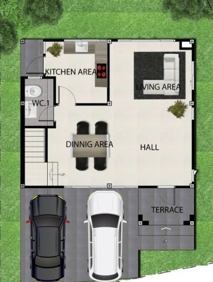 modern style with three bedrooms and three bathrooms.-DB-NSHCMIHD48