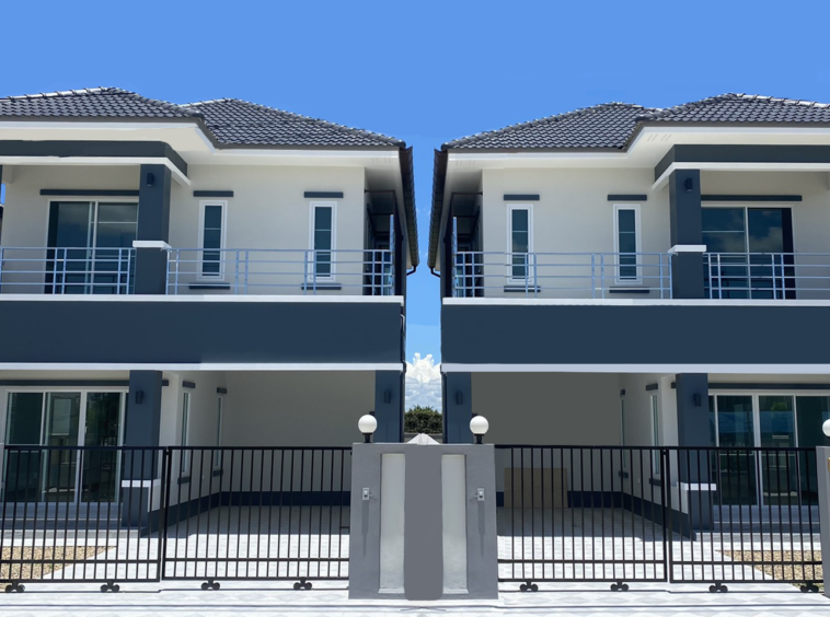 A 2-story modern style twin house with 3 bedrooms and 3 bathrooms in the Saraphi area.-DB-NTWCMISP05