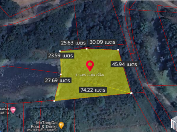 Property id 224LS Land for sale in Saraphi 1Rai 3Ngan 96sq.wa. near Global House Wiang Kum Kam-MR-224LS